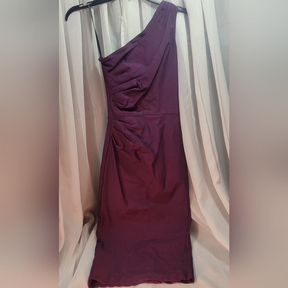 Stop Staring One Shoulder Purple Dress